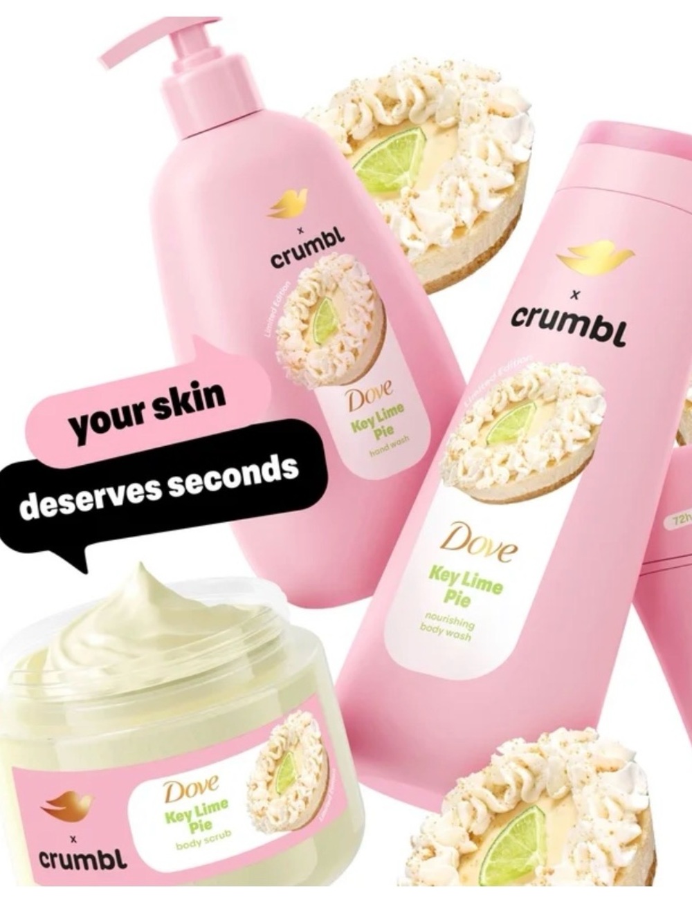 New Dove & Crumbl Limited Edition Body Wash Key Lime Pie - Picture 3 of 4